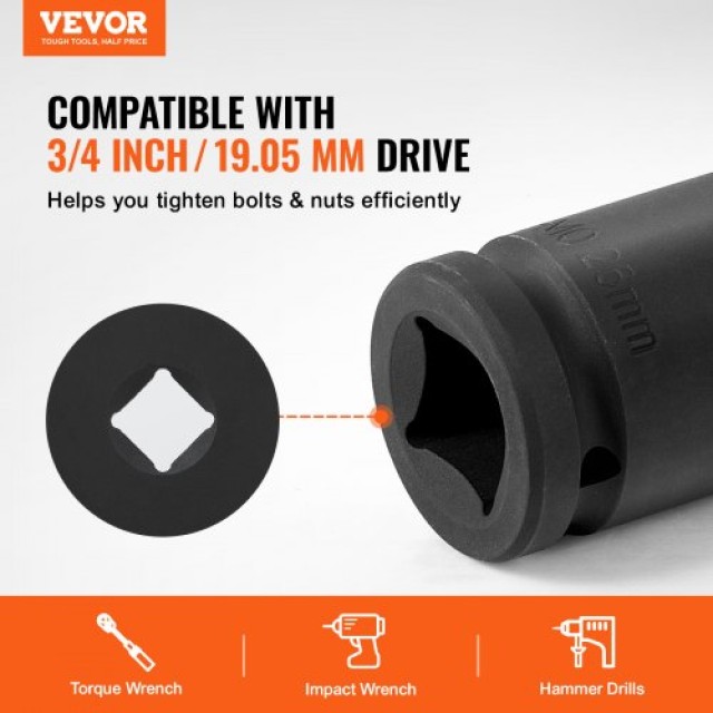 Σετ Καρυδάκια VEVOR 3/4 6-Σημείων 8τμχ Μετρικά  ZLMTTCZLM346RSOKVV0