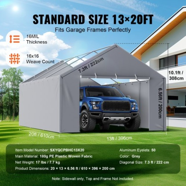 Αντικατάσταση Καλύμματος VEVOR 13x20 ft, Αδιάβροχο & UV Προστατευμέ...