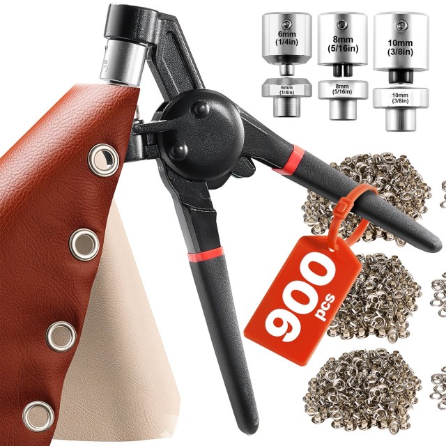 VEVOR Σύνολο Εργαλείων Γόμετρων 900 Τεμάχια (6 mm, 8 mm, 10 mm) Μετ...