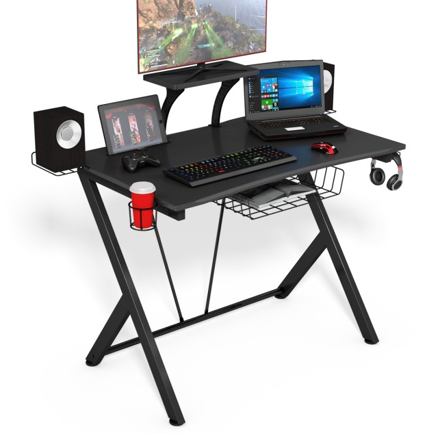 Costway Εργονομικό Γραφείο Gaming Μαύρο 106 x 59,5 x 101,5 εκ. HW66284