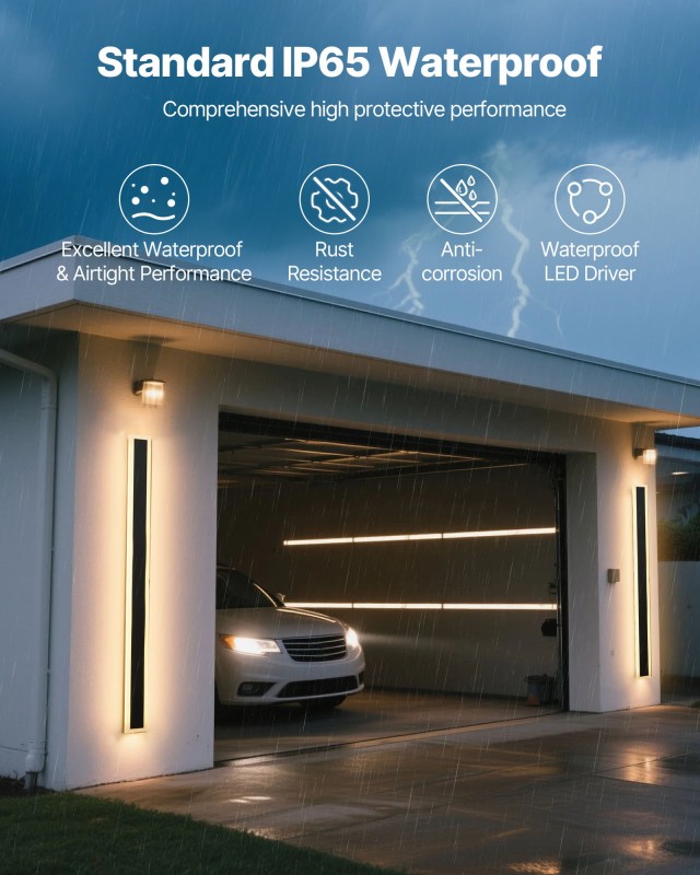 VEVOR Εξωτερικό Φωτιστικό Τοίχου 47.2 ιντσών IP65, Θερμό Λευκό 3000...