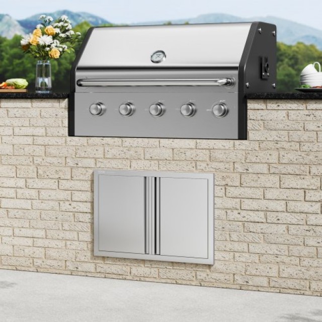 Πόρτα BBQ VEVOR 710x482mm Διπλή Ανοξείδωτη για Εξωτερική Κουζίνα  SMABSCJMYS28PNV9UV0