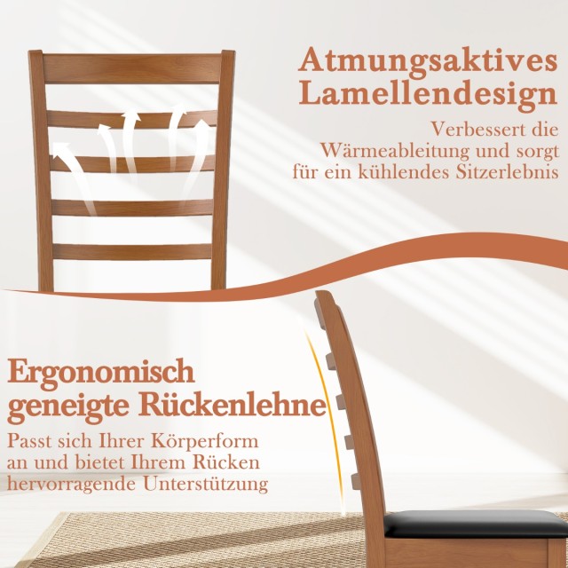 Costway Σετ 2 Μοντέρνων Μαύρων Καρεκλών Τραπεζαρίας με Πολυτελές Κά...