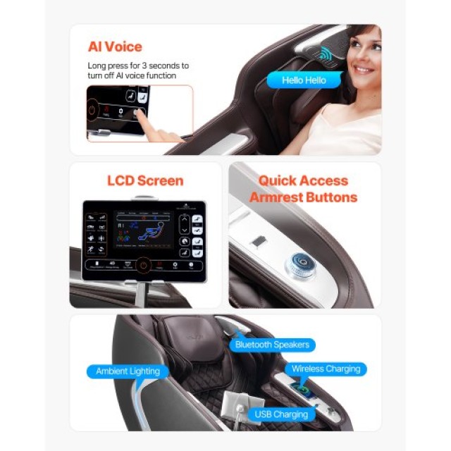 VEVOR Καρέκλα Μασάζ 4D με SL-Track & Yoga Stretch AMYLCDPFSAJAH6RAK001V2
