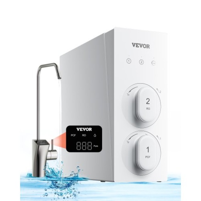 VEVOR Σύστημα Αντίστροφης Όσμωσης 800 GPD 8 Στάδια Χωρίς Δεξαμενή Κάτω από Νεροχύτη Φίλτρο Νερού SCXLSQWSXROFSVLWPV2