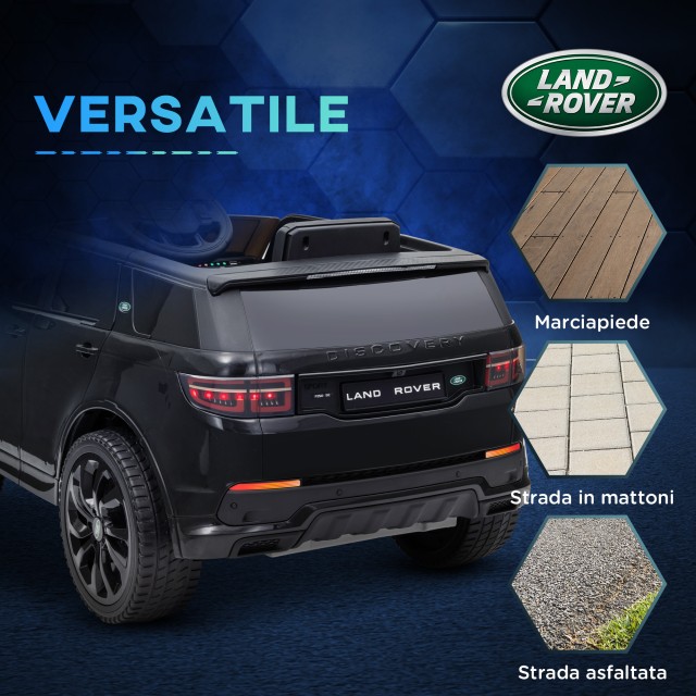 AIYAPLAY  Ηλεκτρικό Αυτοκίνητο για Παιδιά με Άδεια Land Rover με Φώτα, Κόρνα και Ζώνη Ασφαλείας, 106x65.5x51 εκ., Μαύρο  370-343V90BK
