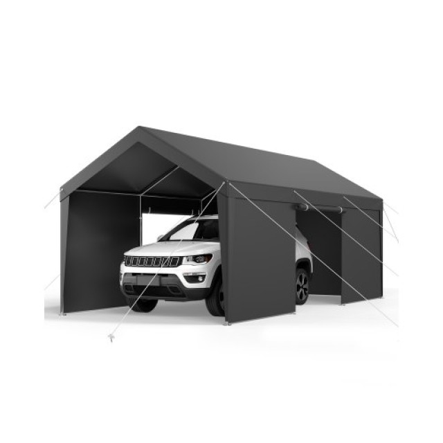 VEVOR Στέγαστρο Αυτοκινήτου 12x20FT με Πλευρικά Τοιχώματα Γκρι FBSJ...