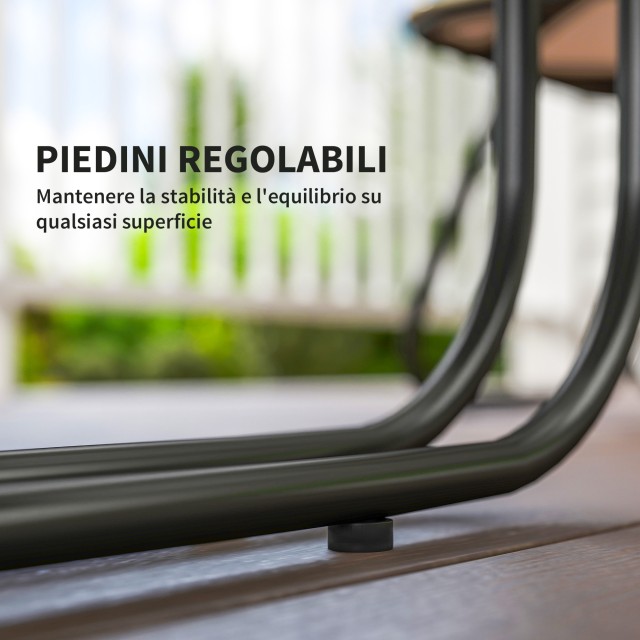 Outsunny Σετ Κήπου Rattan με Διθέσιο Καναπέ, 2 Πολυθρόνες και Τραπέ...