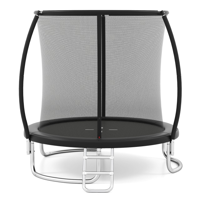 Costway  Εξωτερικό Τραμπολίνο με Σκάλα, Κυκλικό 244cm, Μαύρο - Με Δ...