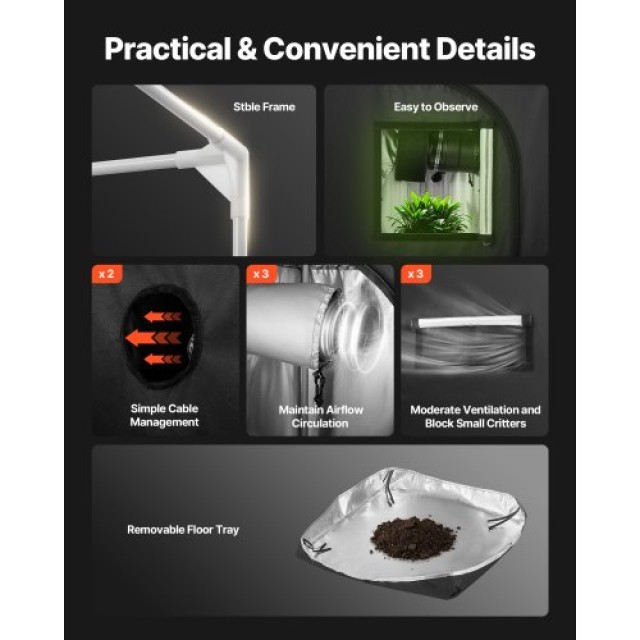 VEVOR Σετ Καλλιέργειας Εσωτερικών Χώρων, 60 x 60 x 180 cm, με Πλήρε... VEVOR Σετ Καλλιέργειας Εσωτερικών Χώρων, 60 x 60 x 180 cm, με Πλήρε...