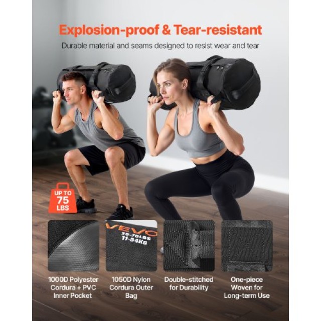 VEVOR Τσάντα Άμμου Γυμναστικής Βαρέως Τύπου για CrossFit και Προπόν...