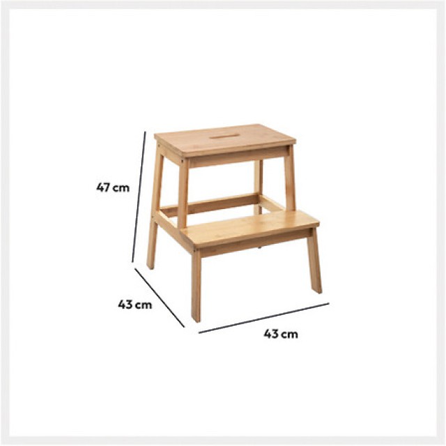 Σκαλοπάτι από Μπαμπού 2 Σκαλιών 43 x 43 x 46,8 cm 164582 5Five Simply Smart