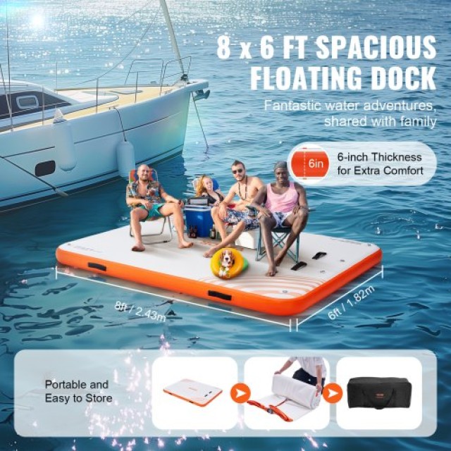 Φουσκωτή Πλατφόρμα VEVOR 8x6FT με Σκάλα & Τσάντα Μεταφοράς  CQFT8X6FTBJHAP236V0
