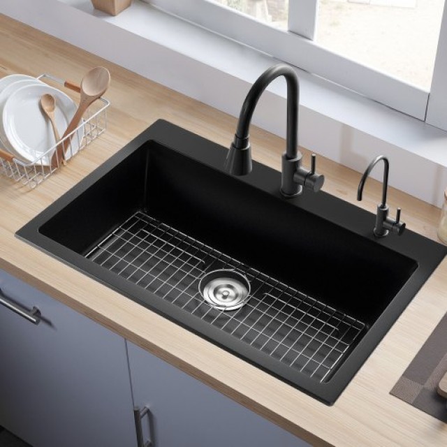 VEVOR Νεροχύτης Κουζίνας Γρανίτη 84 cm Μονής Λεκάνης για RV Μπαρ HG... VEVOR Νεροχύτης Κουζίνας Γρανίτη 84 cm Μονής Λεκάνης για RV Μπαρ HG...