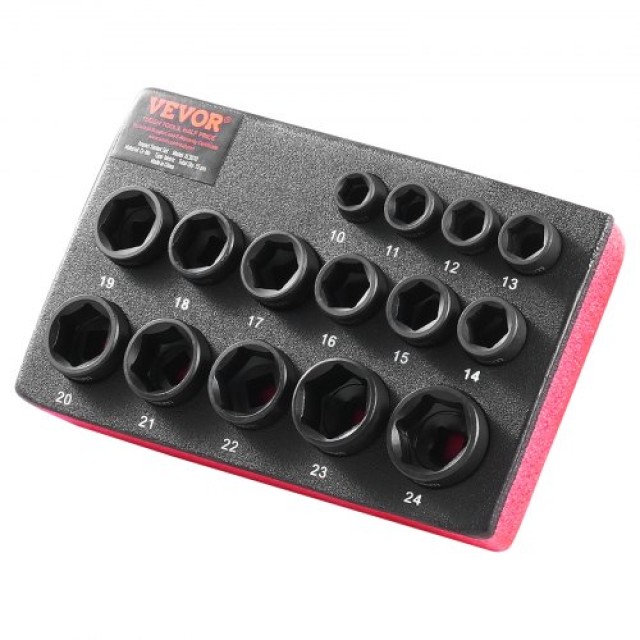 VEVOR  Σετ Καρυδάκια 15τμχ 6-γωνο 3/8 10-24mm CJTTZJ1CRMO1HOFR5V0