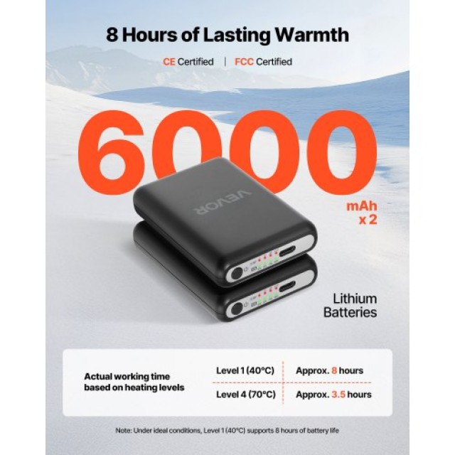 VEVOR Επαναφορτιζόμενες Θερμαινόμενες Κάλτσες με Έλεγχο APP και 4 Ε...