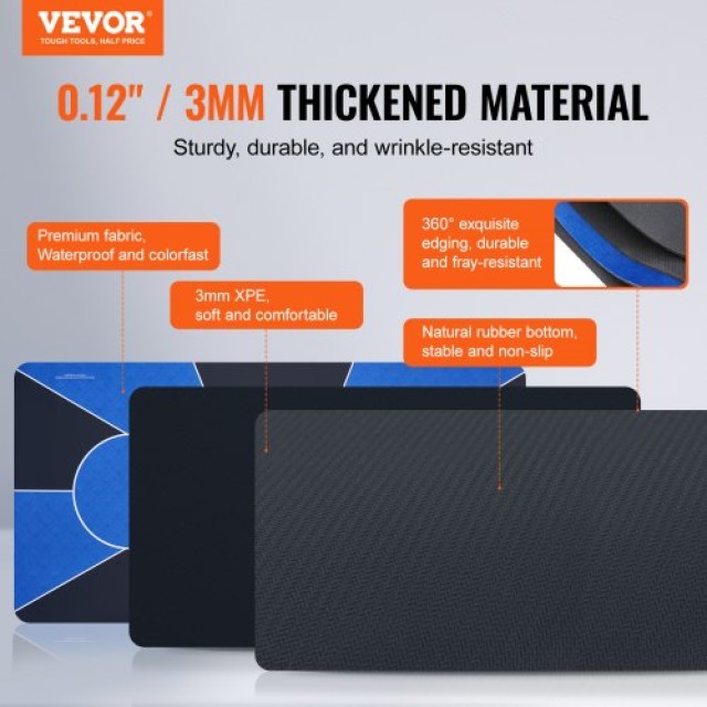 VEVOR Πτυσσόμενο Τραπέζι Πόκερ 70x35 εκ. για 6-8 Παίκτες με Τσάντα Μπλε  PKZD705X355I8X836V0