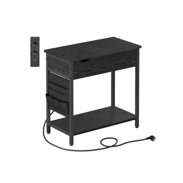 Τραπέζι VASAGLE με Πρίζα & USB, Μαύρο Ξύλο LET311B56 