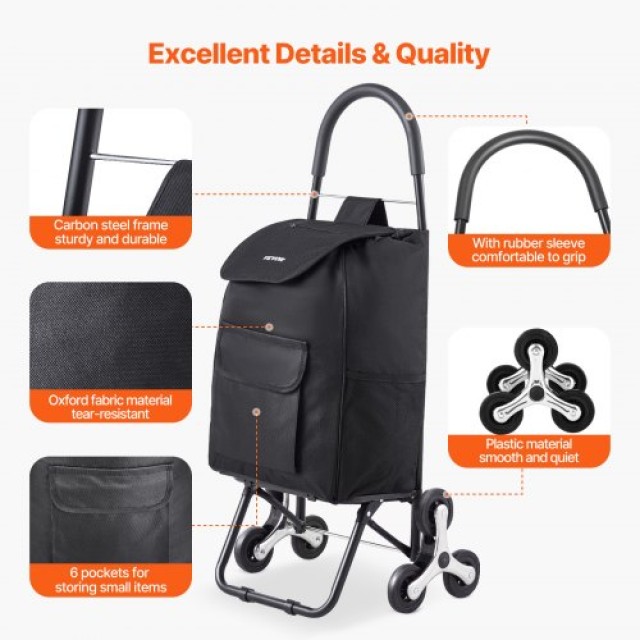 VEVOR  Πτυσσόμενο Καρότσι Αναρρίχησης Σκαλοπατιών 36L με Σάκο Αποθή...
