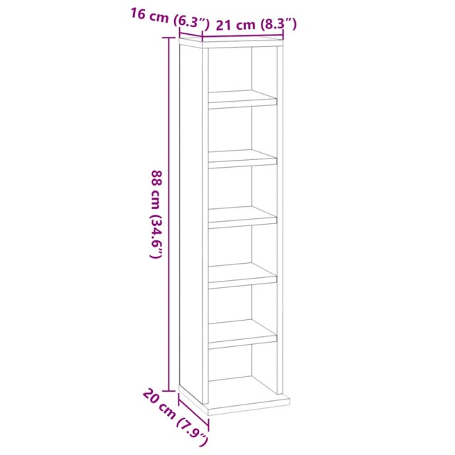 vidaXL Έπιπλο για CD Μαύρο 21 x 20 x 88 εκ. από Επεξεργασμένο Ξύλο ... vidaXL Έπιπλο για CD Μαύρο 21 x 20 x 88 εκ. από Επεξεργασμένο Ξύλο ...