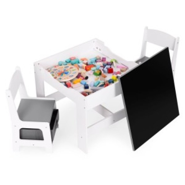 ECOTOYS Σετ παιδικών επίπλων τραπεζάκι + 2 καρέκλες πίνακας κιμωλία...