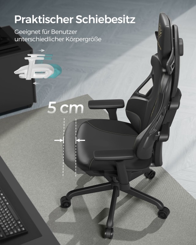 Καρέκλα Gaming SONGMICS EVOGAMER, Μαύρη 