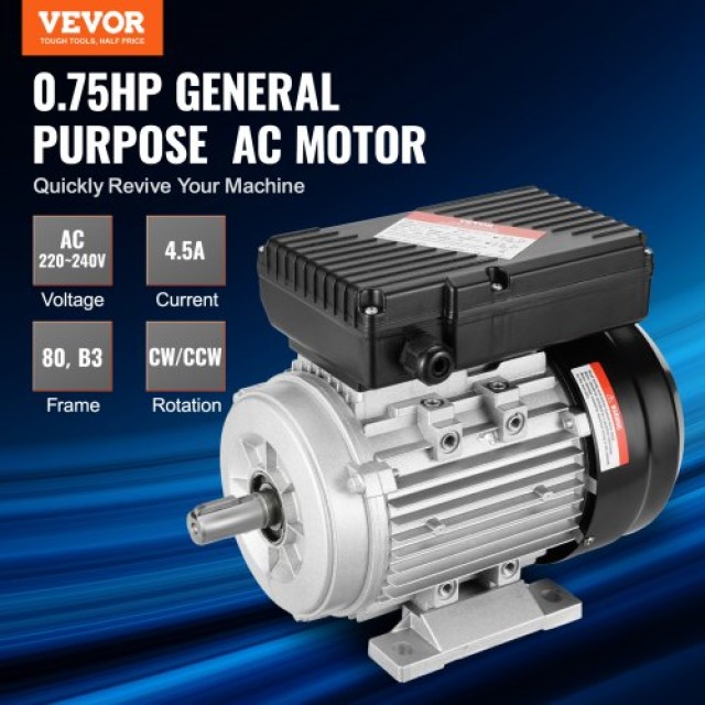 Ηλεκτροκινητήρας VEVOR 0.55KW 1400RPM 220~240V 1-Φάση  TYJLIECDJ1721AFEZV7