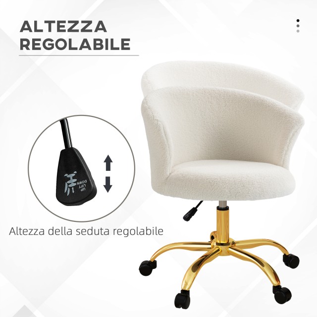 Vinsetto Ρυθμιζόμενη Καρέκλα Γραφείου με Περιστρεφόμενο Κάθισμα, Βε...