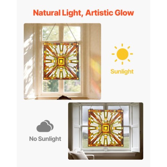 VEVOR Διακοσμητικό Κρεμαστό Παράθυρο Τίφανι 20x21 με Αλυσίδα ZXFXCS... VEVOR Διακοσμητικό Κρεμαστό Παράθυρο Τίφανι 20x21 με Αλυσίδα ZXFXCS...