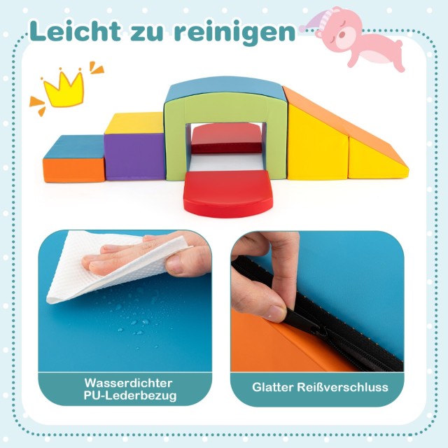 Costway Σετ 6 Τεμαχίων Αφρώδη Τουβλάκια με Σήραγγα, Σκάλα & Ράμπα Π... Costway Σετ 6 Τεμαχίων Αφρώδη Τουβλάκια με Σήραγγα, Σκάλα & Ράμπα Π...