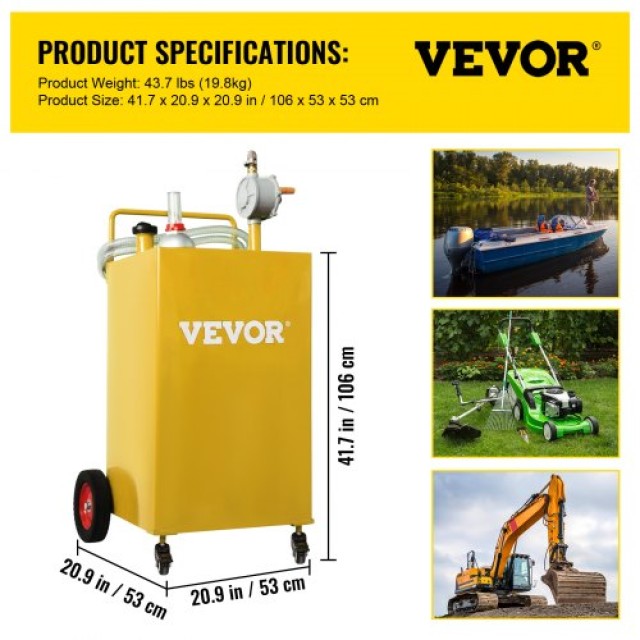 Δοχείο Καυσίμου VEVOR 35L με Αντλία, Κίτρινο  SYJYCHSGJL435BMV0V0