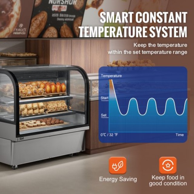 VEVOR  Ψυγείο Βιτρίνα Αρτοποιίας 18 cu ft/505L 2 Επιπέδων SSZSJLDHX...