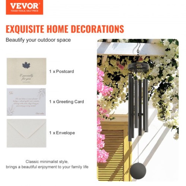 VEVOR  Αλουμινένια Ανεμογλυπτά 1473 mm με Βαθύ Τόνο για Εξωτερικό Χ...