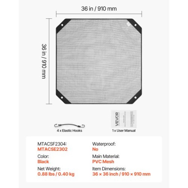 VEVOR Προστατευτικό Κάλυμμα Κλιματιστικού 910x910 mm Ανθεκτικό στα ...