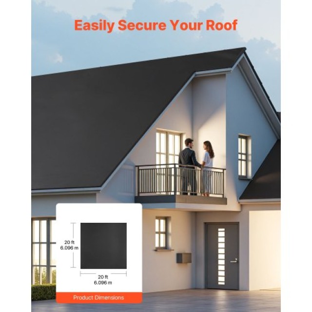 VEVOR EPDM Ελαστικό Στεγανωτικό Ρολό 45 mil, 20 x 20 ft για RVs, Στ... VEVOR EPDM Ελαστικό Στεγανωτικό Ρολό 45 mil, 20 x 20 ft για RVs, Στ...