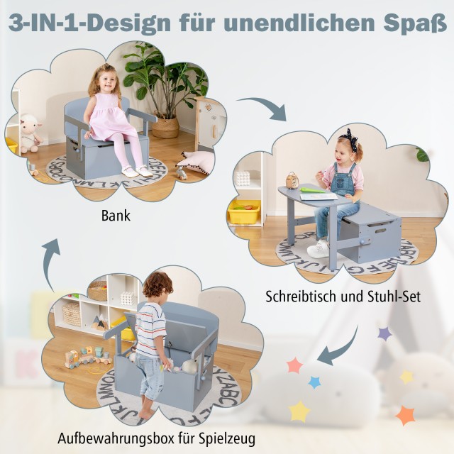 Costway Παιδικό Σετ Δραστηριοτήτων 3 σε 1 με Αποθηκευτικό Χώρο (54... Costway Παιδικό Σετ Δραστηριοτήτων 3 σε 1 με Αποθηκευτικό Χώρο (54...