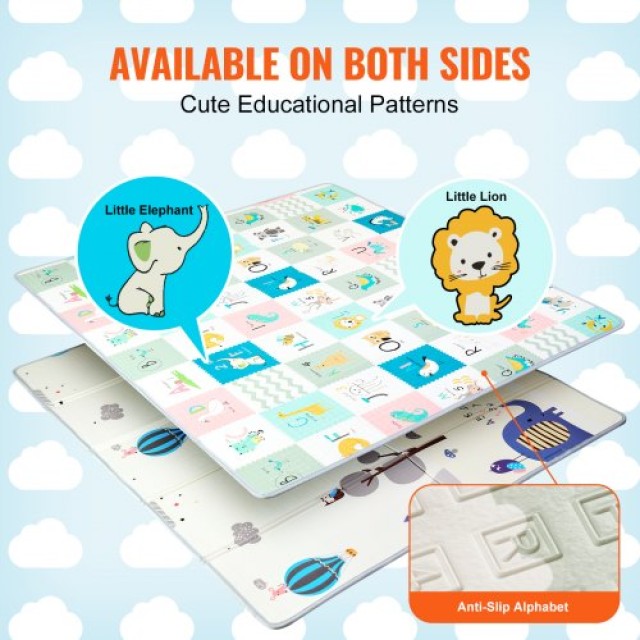 VEVOR Διπλής Όψης Μαλακό Παιδικό Χαλάκι Παιχνιδιού 71x79 XPEPXDXPE0...