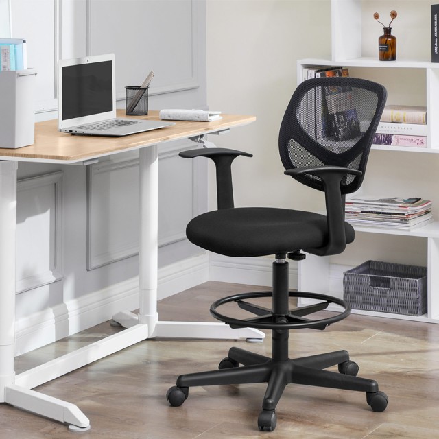 SONGMICS Εργονομική Καρέκλα Γραφείου, Μαύρη, 55-75 cm, OBN25BK 