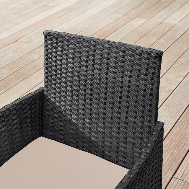 SONGMICS Σετ Έπιπλα Βεράντας - Κήπου Premium PE Polyrattan, Μαύρα,GGF004B05 