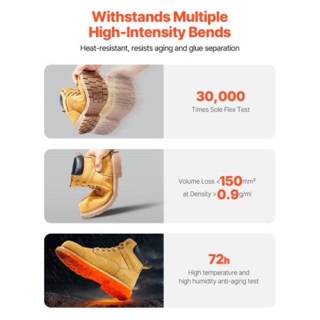 VEVOR Ανδρικές Αδιάβροχες Ατσάλινες Μπότες Εργασίας Μέγεθος 7 Αντιο...