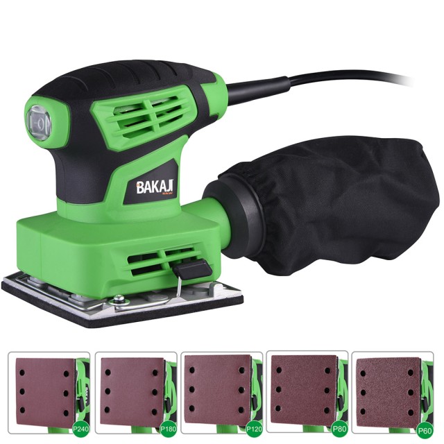 BAKAJI  Τριβείο Mouse Κυκλικό 240W Με Απορροφητήρα + 5 Λειαντικές Ταινίες Ξύλου Τοίχου  02012764