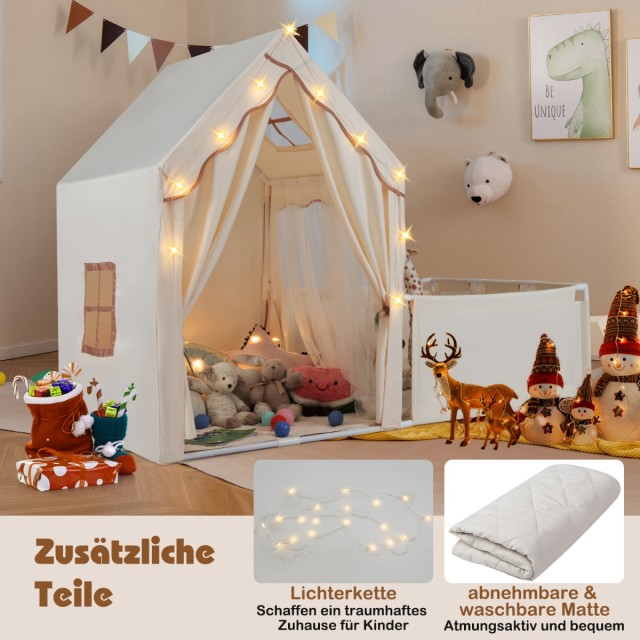 Costway Παιδική Σκηνή με Διαστάσεις 177 x 97 x 136 εκ. και Λαμπάκια...