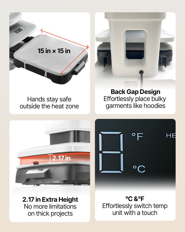 VEVOR Πολυλειτουργική Μηχανή Θερμομεταφοράς, 38 x 38 cm ZNRYJSJS15X... VEVOR Πολυλειτουργική Μηχανή Θερμομεταφοράς, 38 x 38 cm ZNRYJSJS15X...