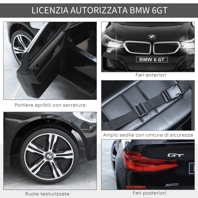 Homcom Electric Car 6 V with Remote Control for Children PP 106 x 64 x 51 cm Μαύρο 370-067