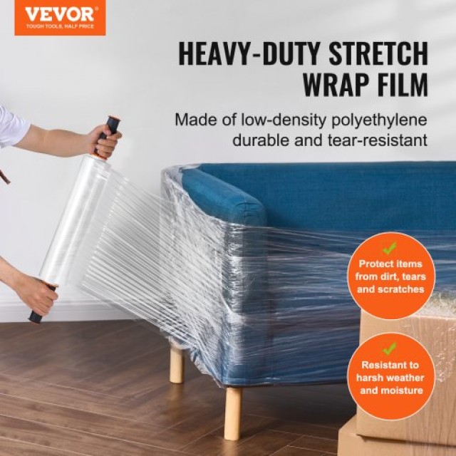 VEVOR Διάφανη Μεμβράνη Συσκευασίας 15x1000, 4τμχ, 60 Gauge με Λαβές  LSM15INCH100J0D51V0
