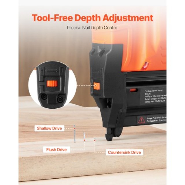 VEVOR Επαναφορτιζόμενο Καρφωτικό και Συρραπτικό 18V για Ξυλουργικές...