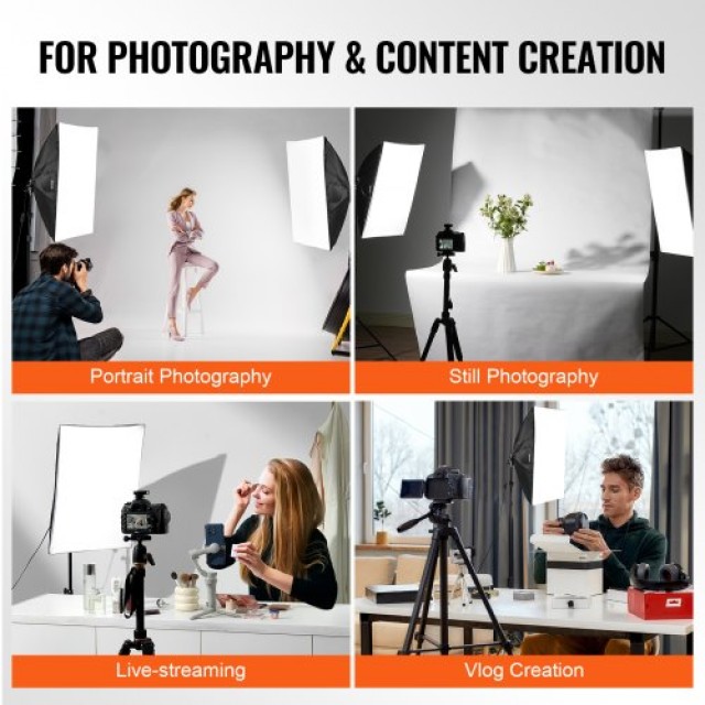 VEVOR  Σετ Φωτισμού Softbox 20x28 ιντσών 45W LED 3000-6500K για Φωτογράφιση  SYRGZMTZ20283Z1TCV2