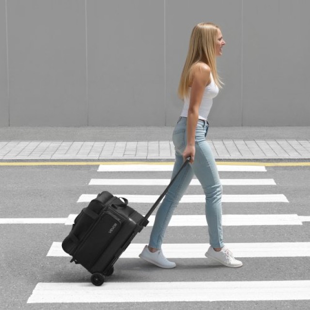 VEVOR Τσάντα Μπόουλινγκ 2 Μπάλες με Ρόδες και Θήκη Παπουτσιών GLLGB...