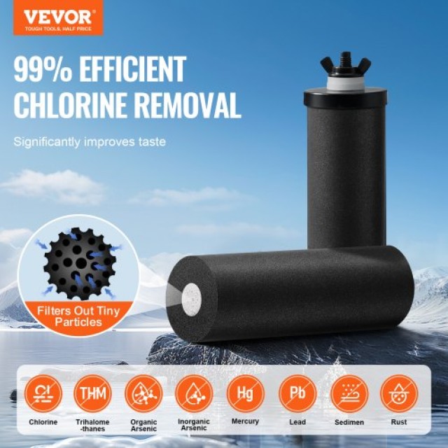 VEVOR  Σύστημα Φίλτρου Νερού Βαρύτητας 2.25G Ανοξείδωτο με 2 Φίλτρα...