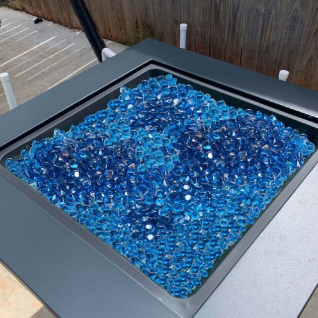 VEVOR Γυάλινοι Βότσαλοι 1 για Τζάκι & Firepit σε Καραϊβικό Μπλε FHB...